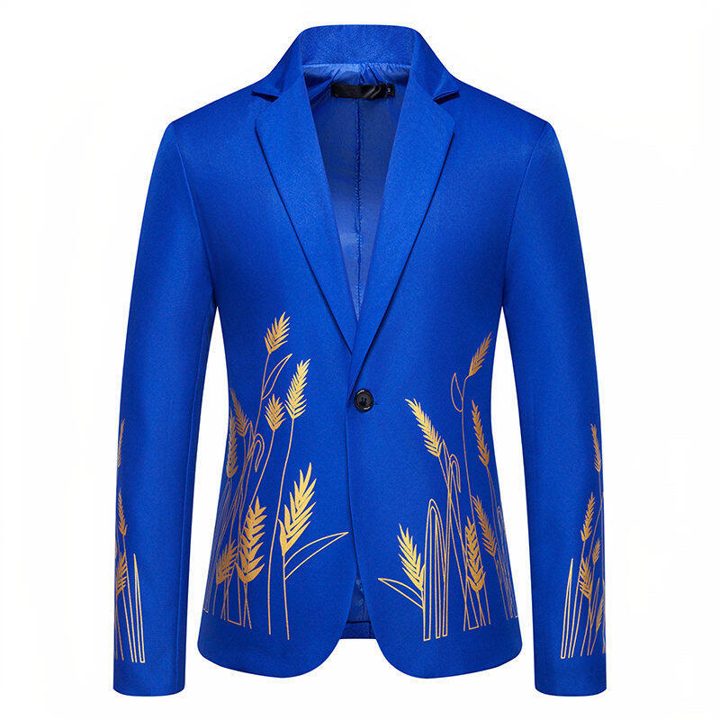 Herren eleganter Blazer mit floralen Stickereien R&B