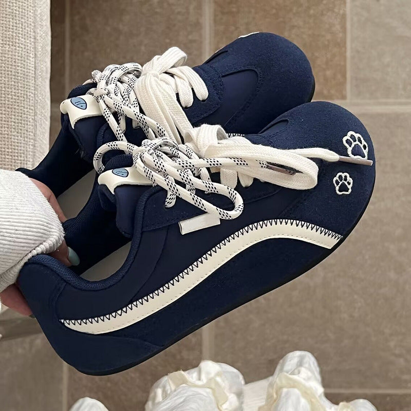 Damen Sportliche Freizeit Sneakers mit pfotenmotivierter Verzierung R&B