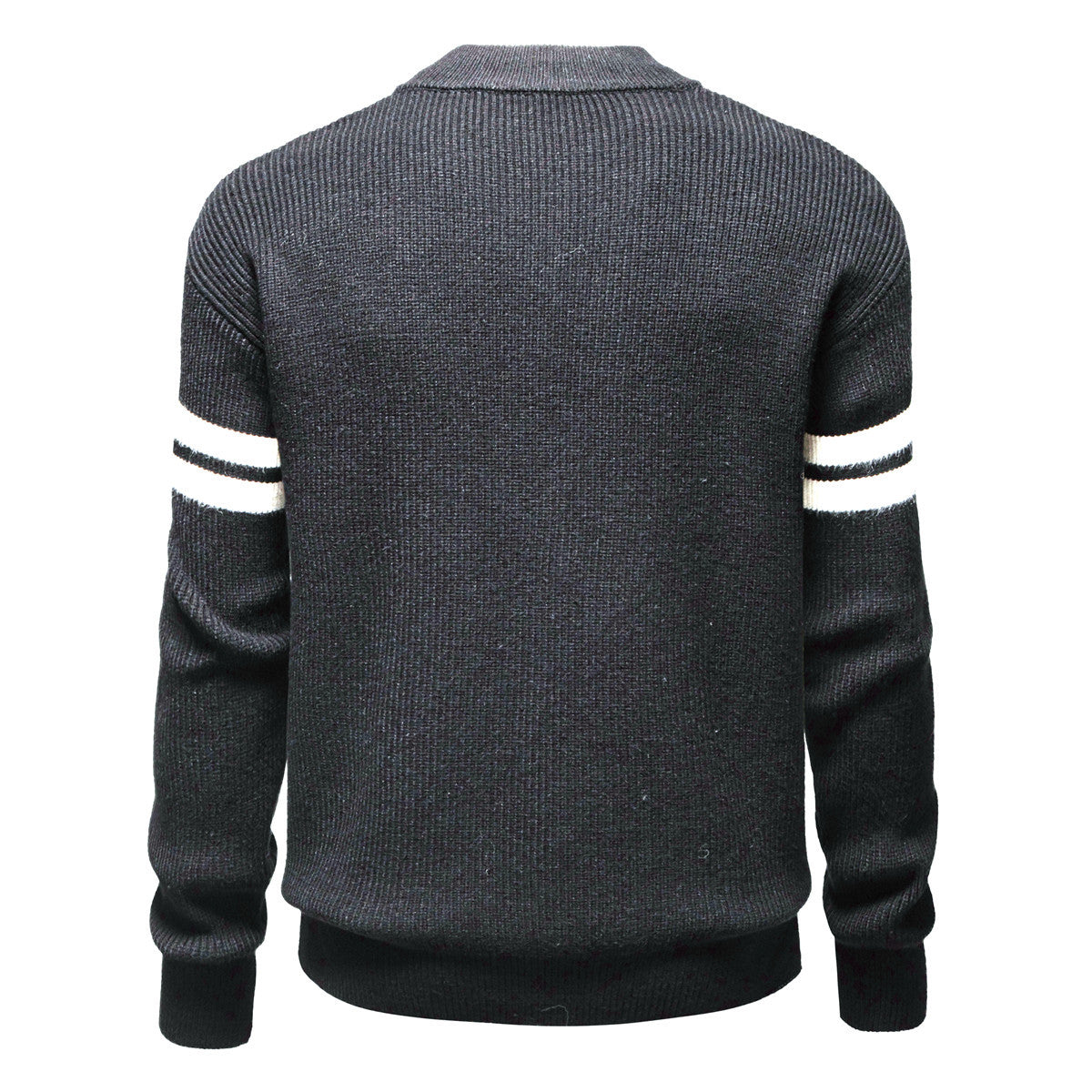 Herren Strickjacke mit modernem Zipper und dekorativem Streifenmuster