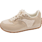 Damen sportliche Sneaker mit kuscheligem Fellkragen und rutschfester Gummisohle R&B