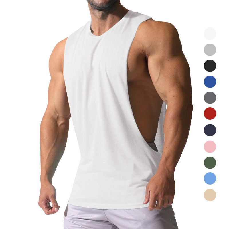 Herren nan Muskelshirt mit extra tiefen Armöffnungen und atmungsaktivem Baumwollmix R&B