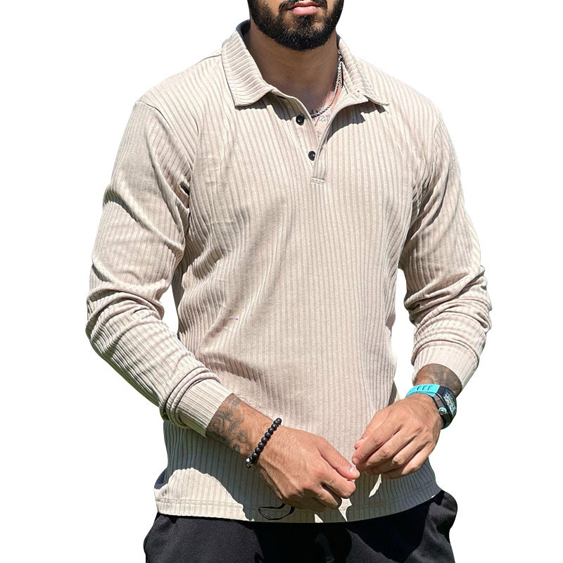 Herren langer Strickpullover mit strukturiertem Design und Knopfleiste R&B