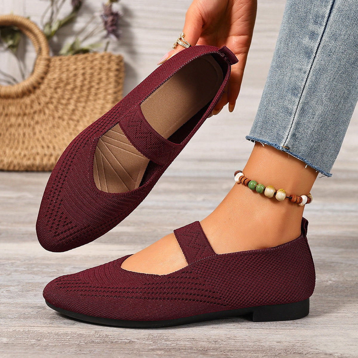 Damen Komfortable Ballerinas mit schickem Gummiband R&B