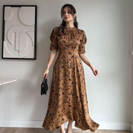 Damen Romantisches Maxikleid mit Rüschendetails und floralem Muster R&B