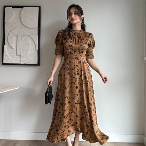 Damen Romantisches Maxikleid mit Rüschendetails und floralem Muster R&B