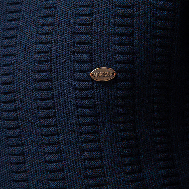 Herren Pullover mit strukturiertem Design und halbem Reißverschluss