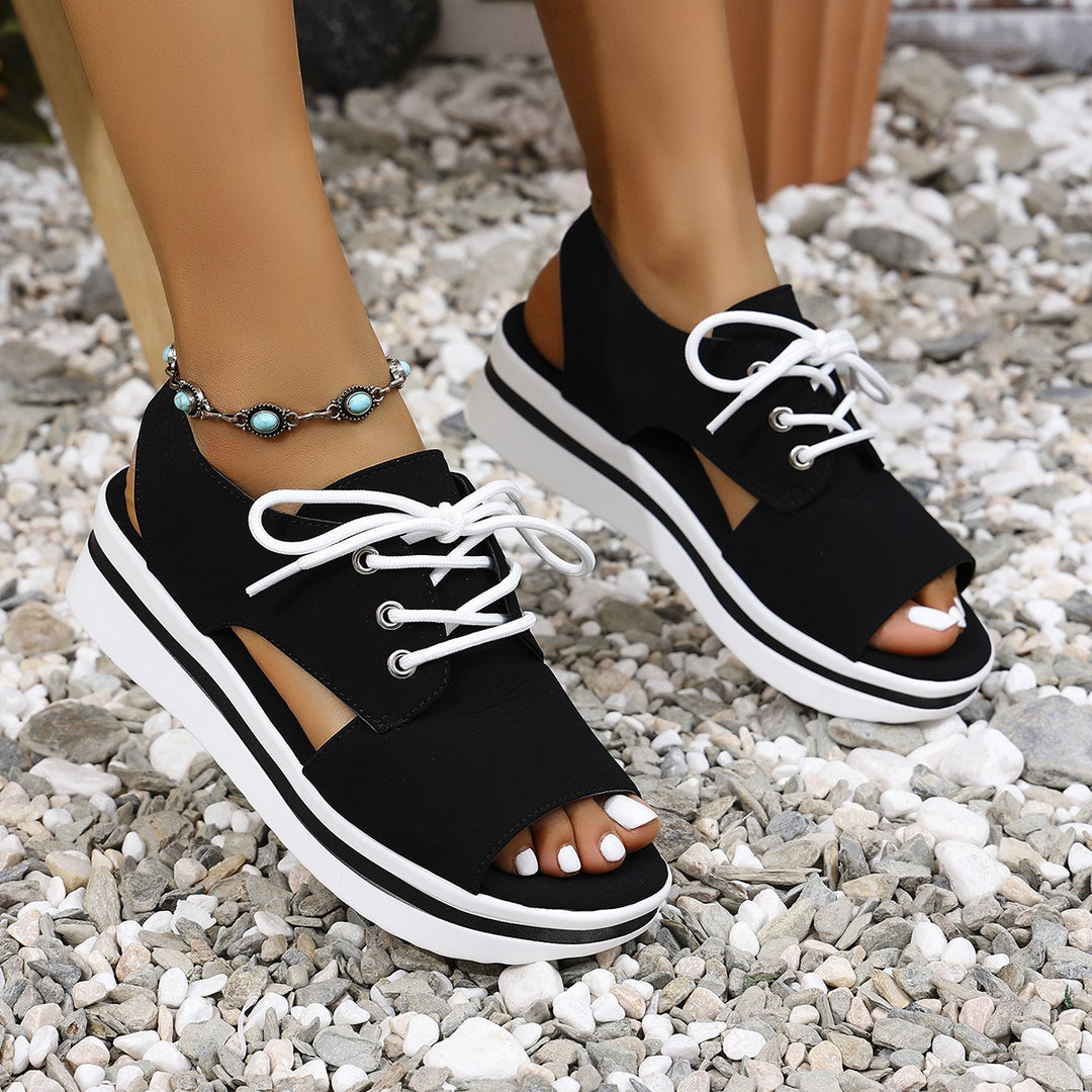 Damen Sportliche Sneaker-Sandalen mit offenem Zehenbereich und modischem Obermaterial R&B