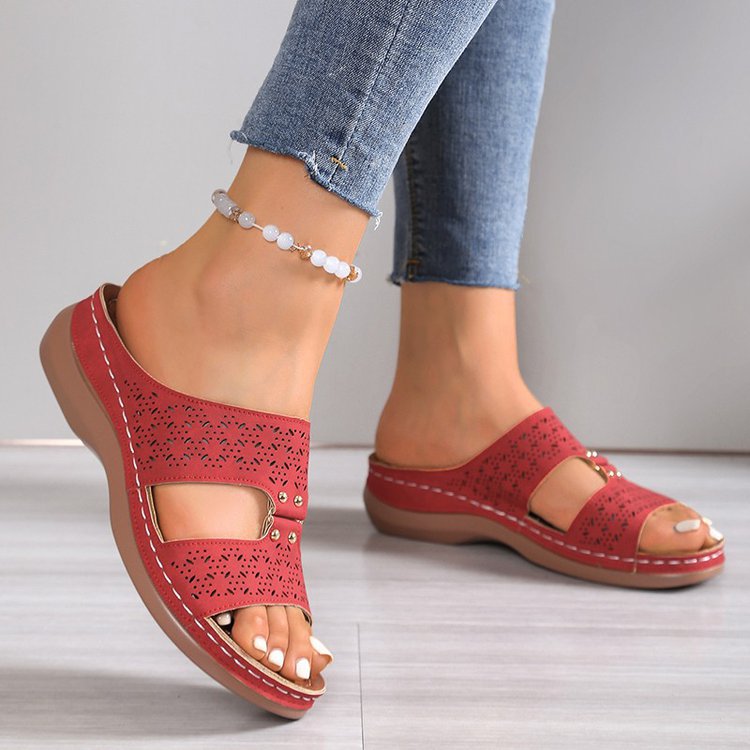 Damen Clogs mit modischem Lochdesign und komfortabler Fußbettung R&B