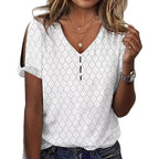 Damen Glitzernde V-Pullover Bluse