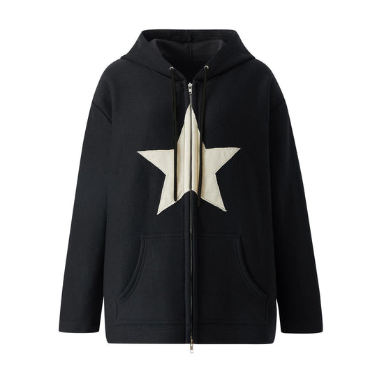 Damen Kapuzenjacke mit auffälligem Sternenmotiv und praktischen Taschen R&B