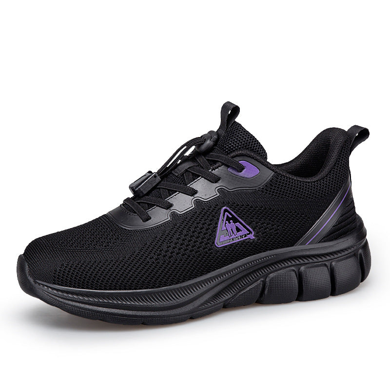 Damen nan leichter atmungsaktiver Strick-Walking-Sneaker mit Schnellzugverschluss und ergonomischer EVA-Dämpfung R&B