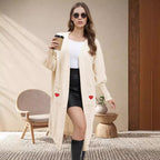 Damen Strickjacke mit Herzapplikationen und lockerer Passform R&B