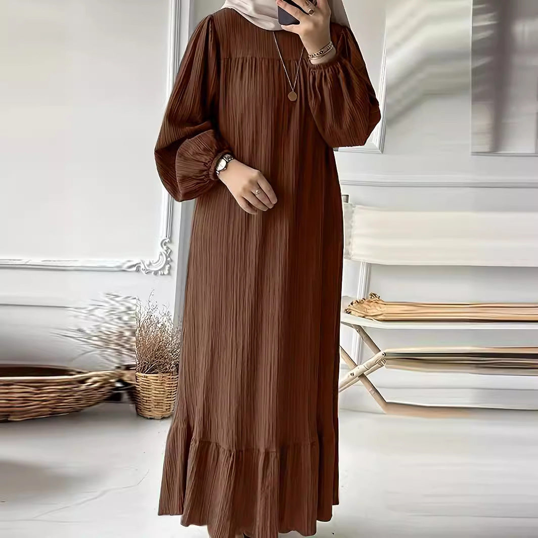 Damen Maxikleid mit waagerechtem Faltenwurf R&B