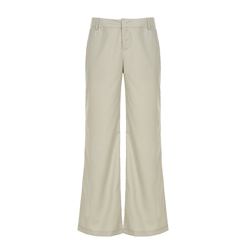 Damen weite Business-Hose mit hohem Bund und eleganten Taschen R&B