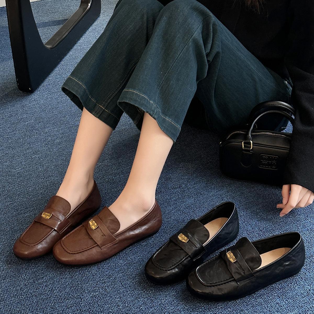 Damen Elegante Mokassins mit modischem Riemen und komfortabler Innensohle R&B