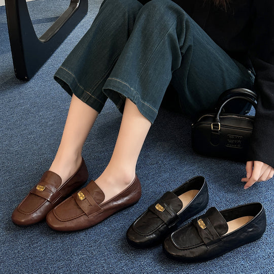 Damen Elegante Mokassins mit modischem Riemen und komfortabler Innensohle R&B