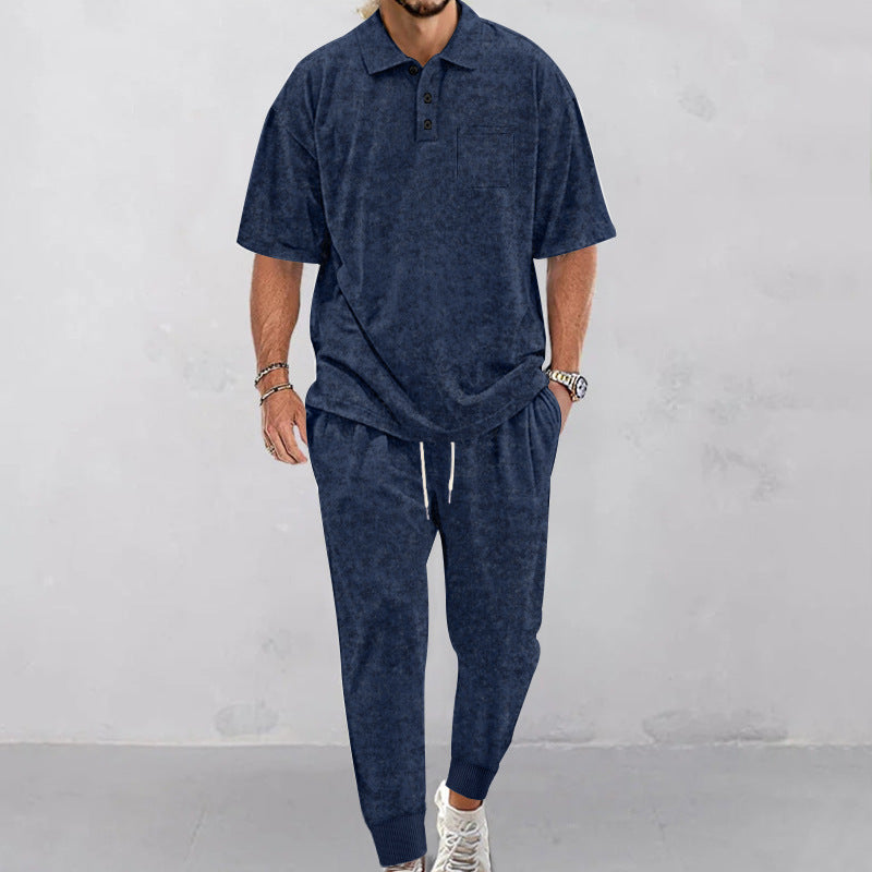 Herren lässiges Freizeit-Set aus weichem Material mit praktischem Kordelzug und elastischem Bund R&B