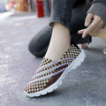 Damen Bequeme Slip-On Sneakers mit atmungsaktiver Faserstruktur