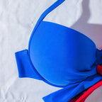 Damen hochtaillierter Bikini mit verspieltem Knoten-Design