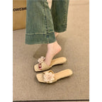 Damen elegante Mules mit floralem Detail R&B