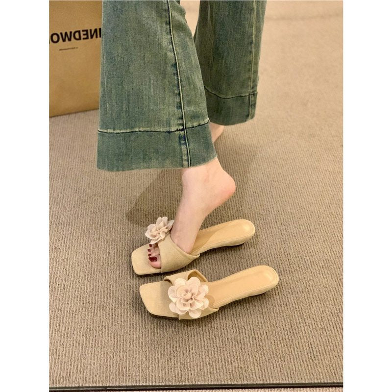 Damen elegante Mules mit floralem Detail R&B