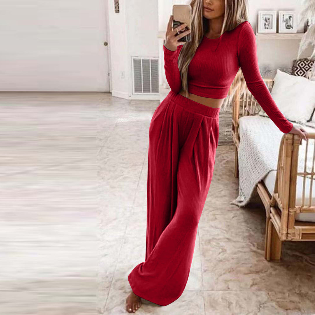 Damen elegante Freizeitanzug mit langen Ärmeln und weitem Schnitt R&B