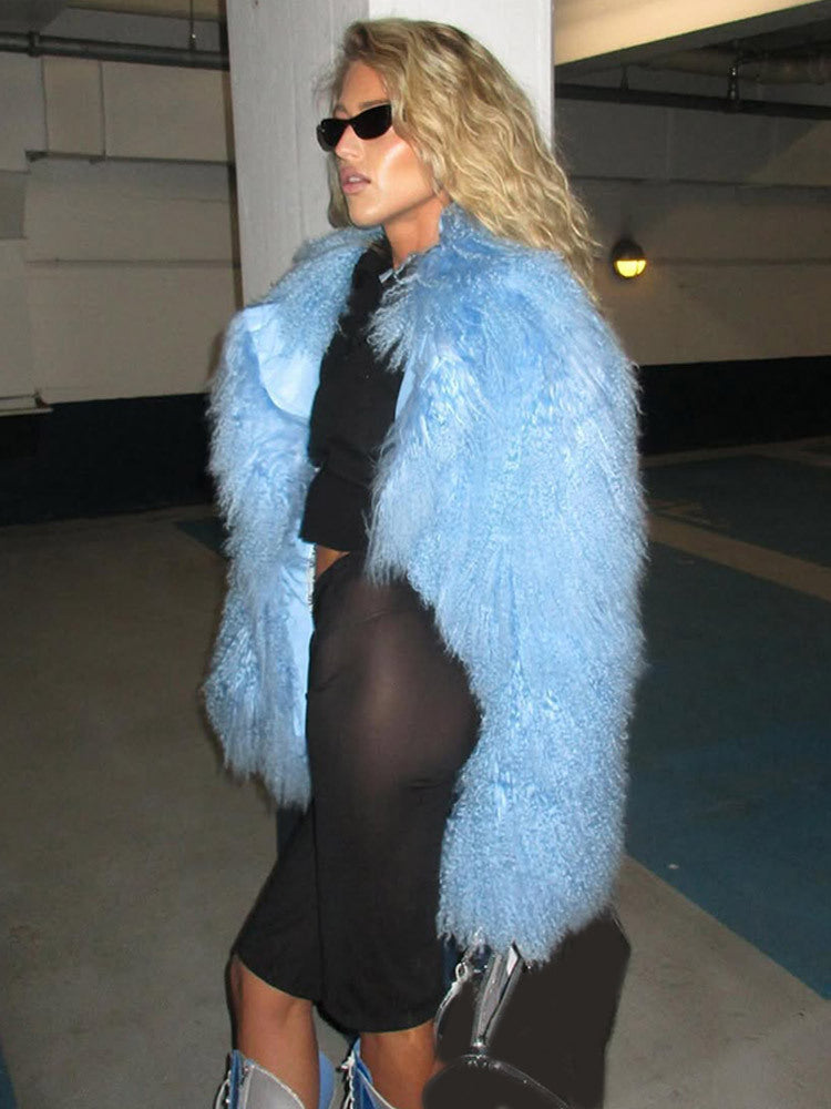 Damen Kunstfelljacke mit oversized Schnitt R&B