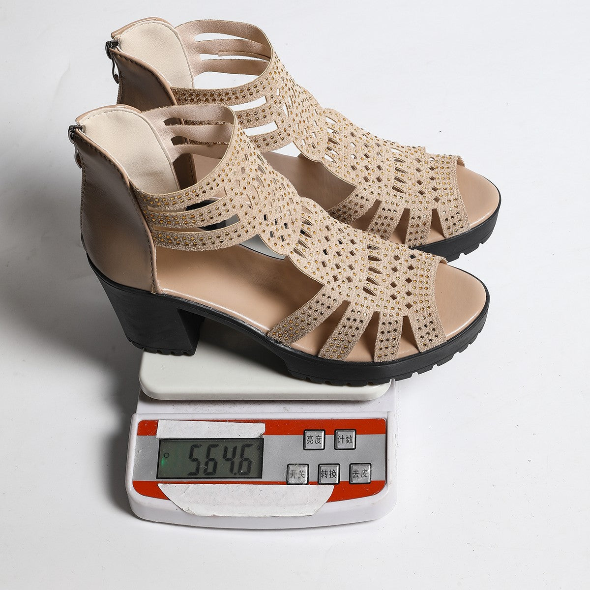 Damen Absatzsandalen mit filigraner Riemenstruktur und komfortablem Blockabsatz R&B