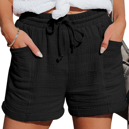 Damen bequeme Sommer-Shorts mit elastischem Bund und praktischen Taschen R&B