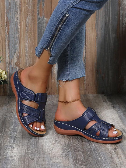 Damen komfortable Riemensandalen mit atmungsaktiven Einschnitten R&B