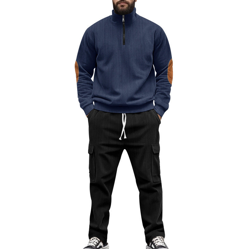 Herren sportliches Freizeitset mit Reißverschluss und praktischen Taschen R&B