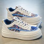 Damen Sneakers mit ikonischem Muster und keilförmiger Sohle R&B