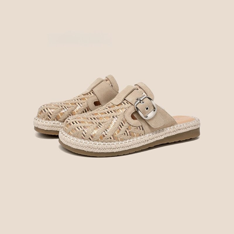 Damen Legere Slip-On Pantoletten mit modischem Riemchen-Design R&B