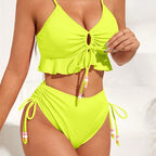 Damen Badeanzug mit Rüschendetails und verstellbaren Trägern R&B