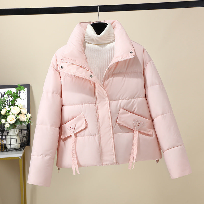 Damen Kurzgeknöpfte Steppjacke mit hohem Kragen und seitlichen Taschen R&B