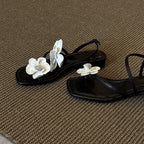 Damen Sling-Sandalen mit floralem Design und bequemem Blockabsatz R&B