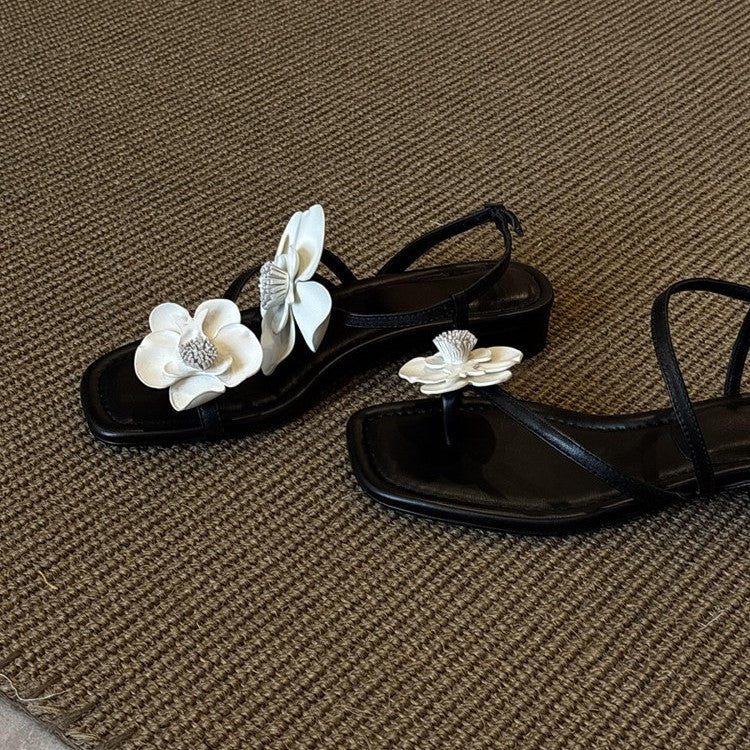Damen Sling-Sandalen mit floralem Design und bequemem Blockabsatz R&B