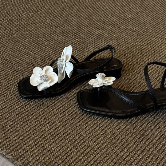 Damen Sling-Sandalen mit floralem Design und bequemem Blockabsatz R&B