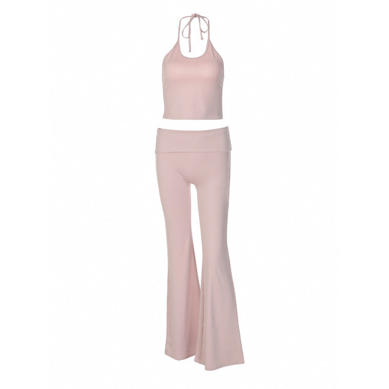 Damen Sportliches Sets mit weit geschnittenen Leggings und trägerlosem Oberteil R&B
