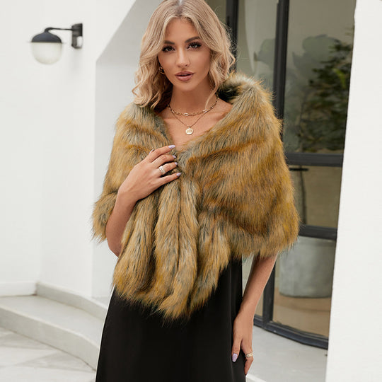 Damen Luxuriöse Kunstpelz Stola R&B