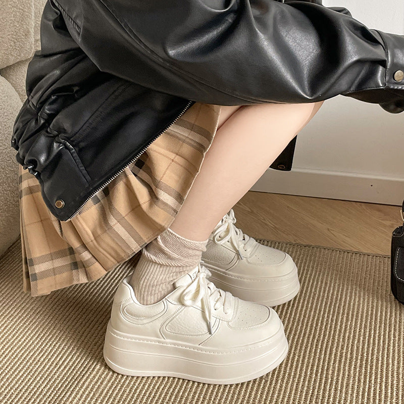 Damen modische Plattform Sneakers mit atmungsaktiver Oberflächenstruktur R&B