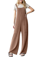 Damen lässiger Cord-Overall mit praktischen Taschen und breiten Beinen R&B
