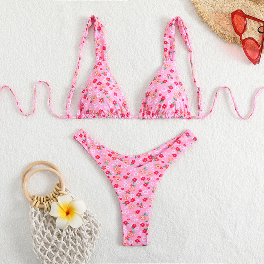 Damen Triangelbikini mit verstellbaren Trägern und hohem Beinausschnitt R&B