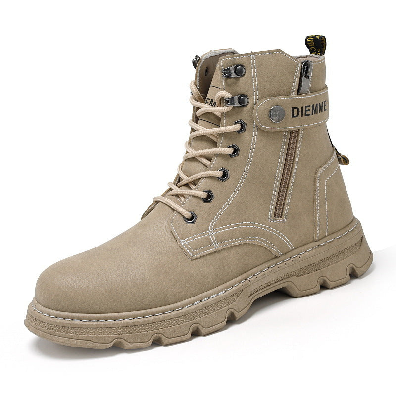 Damen Komfortable Stiefel mit seitlichem Reißverschluss und robuster Sohle
