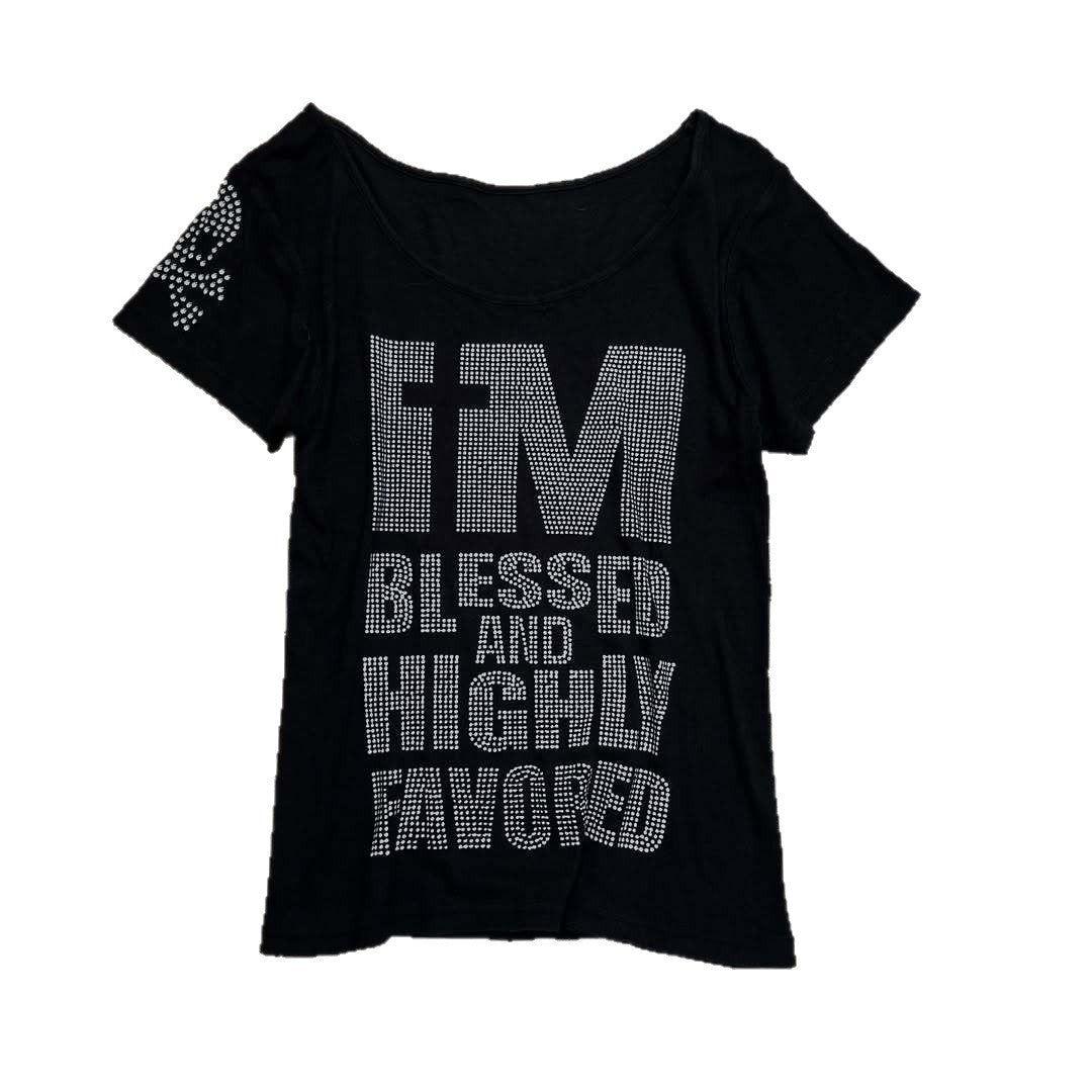 Damen Trendiges T-Shirt mit funkelnden Strassdetails R&B
