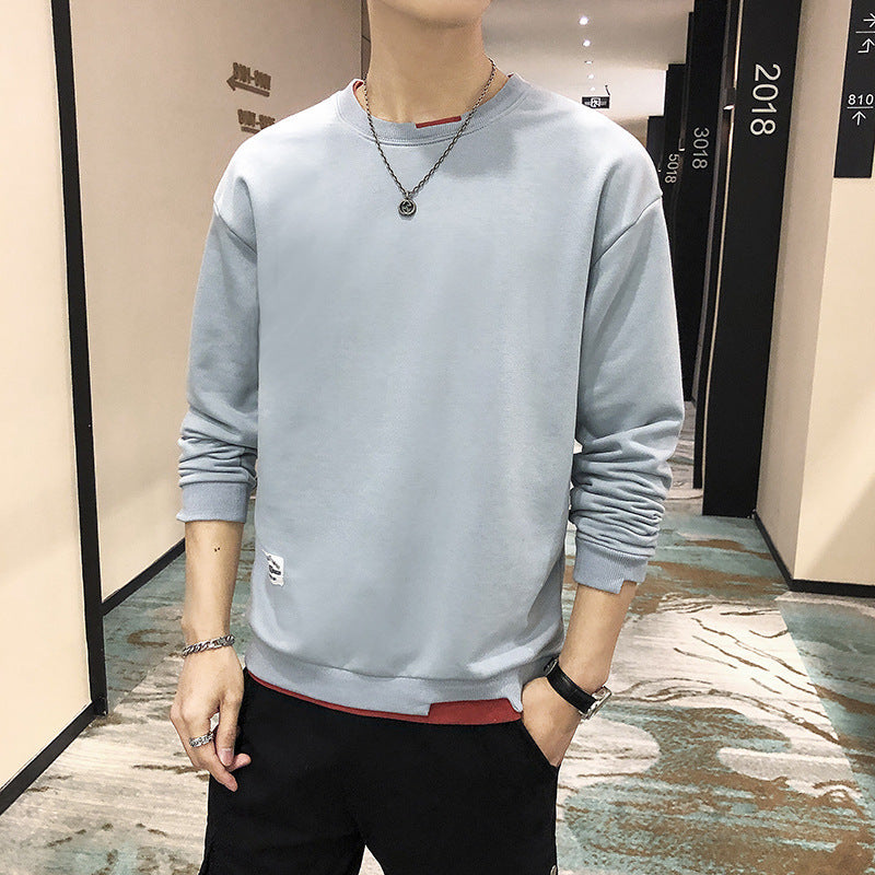 Herren lässiger Sweatshirt mit kontrastierendem Saum R&B