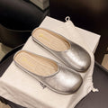 Damen modische Mules mit glänzendem Obermaterial