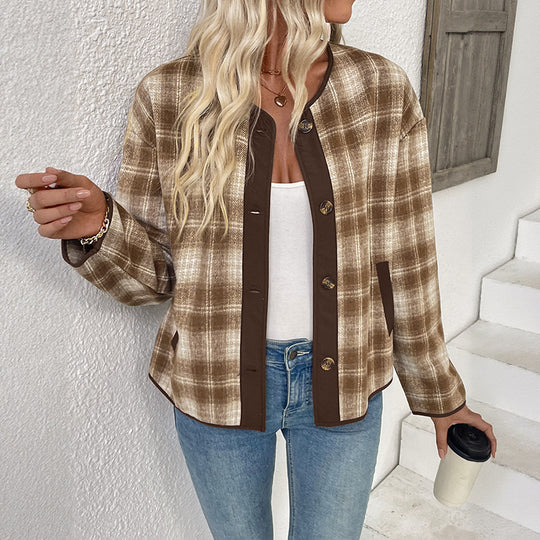 Damen Kariertes Overshirt R&B