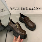 Damen modische Plateau-Sneaker mit doppeltem Schnallenverschluss und rutschfester Sohle R&B