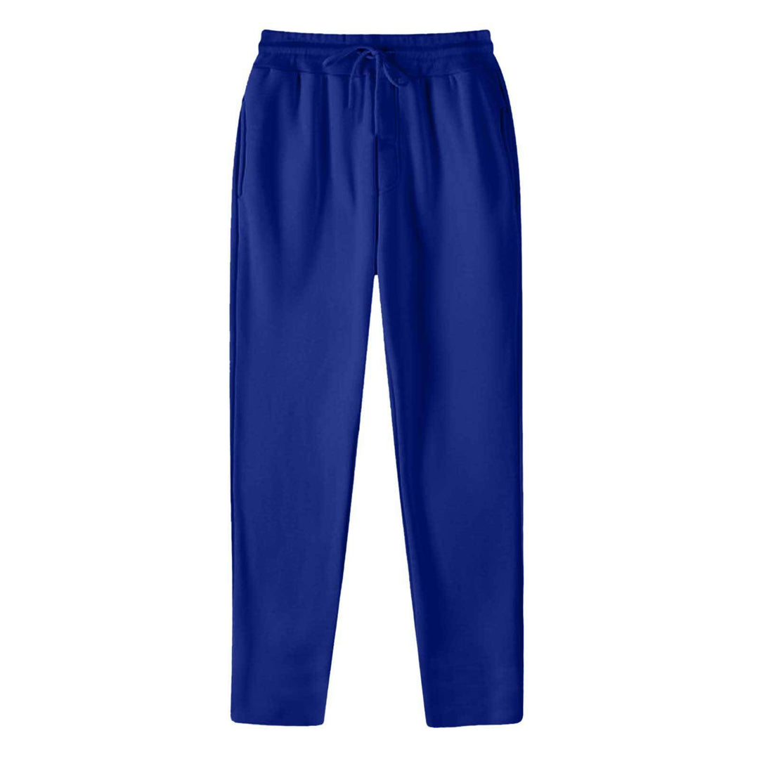 Herren nan geradlinige Sweatpants aus melierter Baumwollmischung mit elastischem Bund Kordelzug und Seitentaschen R&B